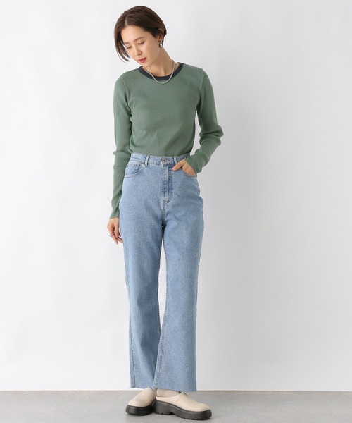 LEPSIM(レプシィム)の「アソートリブインナー 108073(Tシャツ/カットソー・レディース・ホワイト×ブラック/オフホワイト/グリーン/ブラック・FREE)」の22枚目の写真