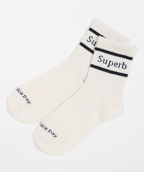 LOVETOXIC（ラブトキシック）の「リブラインロゴソックス（ソックス/靴下・キッズ・オフホワイト/ピンク/ブラック/サックスブルー・FREE）」の2枚目の写真