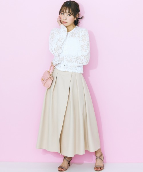 marun（マルン）の「＜大きいサイズ＞ ラップスカート marun（スカート・レディース・ベージュ系/ブラック・L/5L/4L/3L/LL）」の7枚目の写真