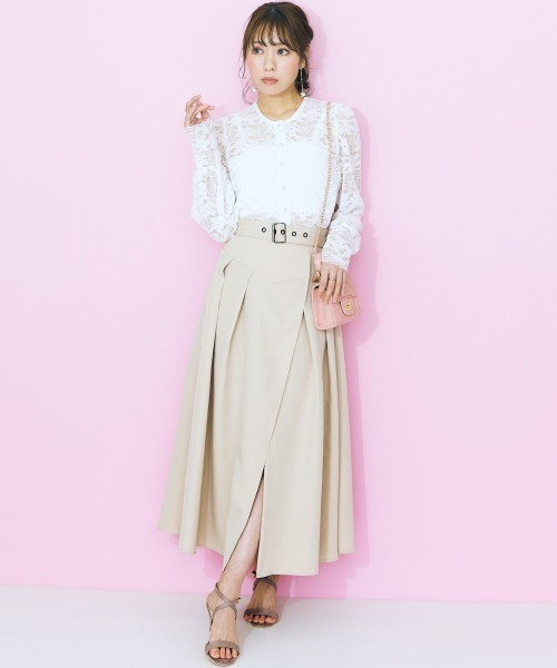 marun（マルン）の「＜大きいサイズ＞ ラップスカート marun（スカート・レディース・ベージュ系/ブラック・L/5L/4L/3L/LL）」の16枚目の写真