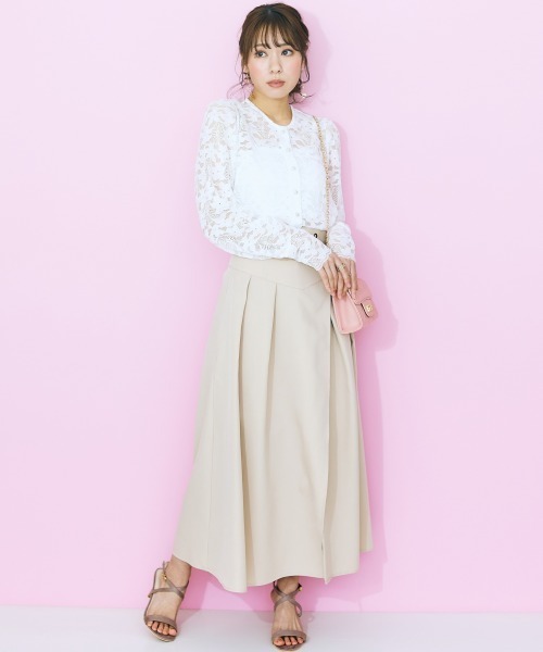 marun（マルン）の「＜大きいサイズ＞ ラップスカート marun（スカート・レディース・ベージュ系/ブラック・L/5L/4L/3L/LL）」の15枚目の写真