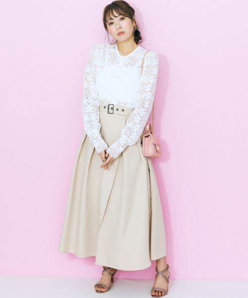 marun（マルン）の「＜大きいサイズ＞ ラップスカート marun（スカート・レディース・ベージュ系/ブラック・L/5L/4L/3L/LL）」の14枚目の写真