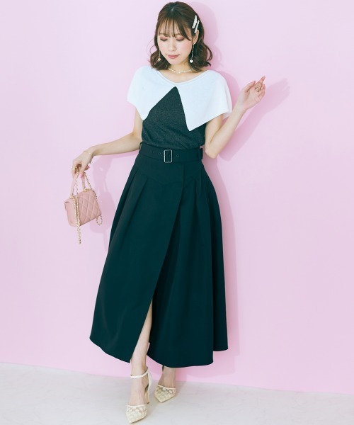 marun（マルン）の「＜大きいサイズ＞ ラップスカート marun（スカート・レディース・ベージュ系/ブラック・L/5L/4L/3L/LL）」の19枚目の写真