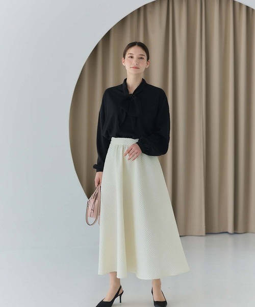 fifth（フィフス）の「ボウタイリボンブラウス（シャツ/ブラウス・レディース・ホワイト/ブラック・M）」の9枚目の写真