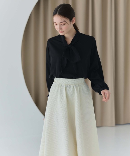 fifth（フィフス）の「ボウタイリボンブラウス（シャツ/ブラウス・レディース・ホワイト/ブラック・M）」の8枚目の写真