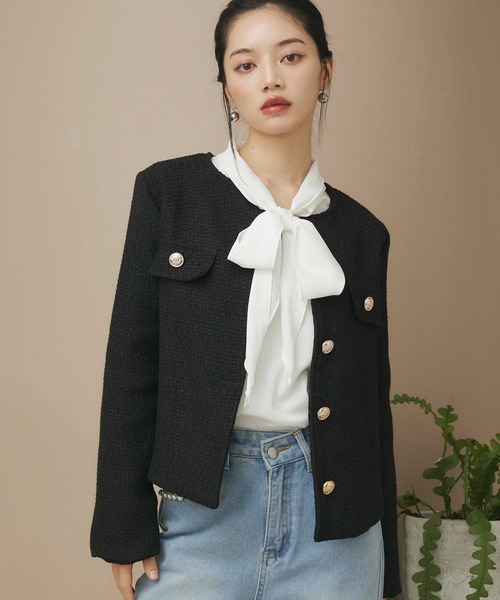 fifth（フィフス）の「ボウタイリボンブラウス（シャツ/ブラウス・レディース・ホワイト/ブラック・M）」の22枚目の写真