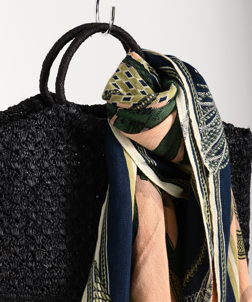 manipuri（マニプリ）の「【manipuri / マニプリ】インドストール ジョッキー（ストール/ショール・レディース・オレンジ・FREE）」の3枚目の写真