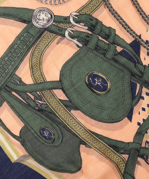 manipuri（マニプリ）の「【manipuri / マニプリ】インドストール ジョッキー（ストール/ショール・レディース・オレンジ・FREE）」の8枚目の写真