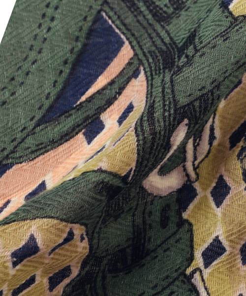 manipuri（マニプリ）の「【manipuri / マニプリ】インドストール ジョッキー（ストール/ショール・レディース・オレンジ・FREE）」の10枚目の写真