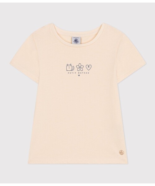 PETIT BATEAU（プチバトー）の「プリント半袖Ｔシャツ（Tシャツ/カットソー・キッズ・オフホワイト/ピンク/ホワイト×ブルー/ホワイト・5YEAR/4YEAR/3YEAR）」の3枚目の写真