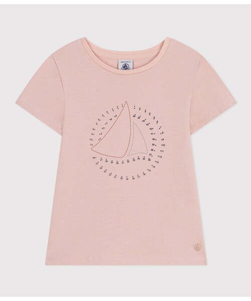 PETIT BATEAU（プチバトー）の「プリント半袖Ｔシャツ（Tシャツ/カットソー・キッズ・オフホワイト/ピンク/ホワイト×ブルー/ホワイト・5YEAR/4YEAR/3YEAR）」の4枚目の写真