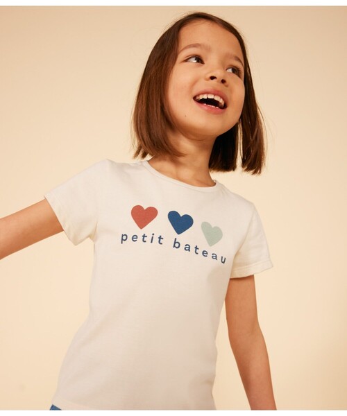 PETIT BATEAU（プチバトー）の「プリント半袖Ｔシャツ（Tシャツ/カットソー・キッズ・オフホワイト/ピンク/ホワイト×ブルー/ホワイト・5YEAR/4YEAR/3YEAR）」の6枚目の写真