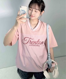 AS KNOW AS plus | ◎リブライン ビッグサイズ ナイロン半袖プルオーバー(Tシャツ/カットソー)