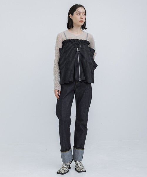 HOUGA(ホウガ)の「【HOUGA/ホウガ】betty skirt tops(スカート・レディース・ブラック/ストライプ・FREE)」の11枚目の写真