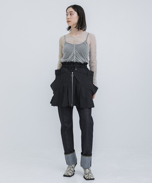 HOUGA(ホウガ)の「【HOUGA/ホウガ】betty skirt tops(スカート・レディース・ブラック/ストライプ・FREE)」の12枚目の写真