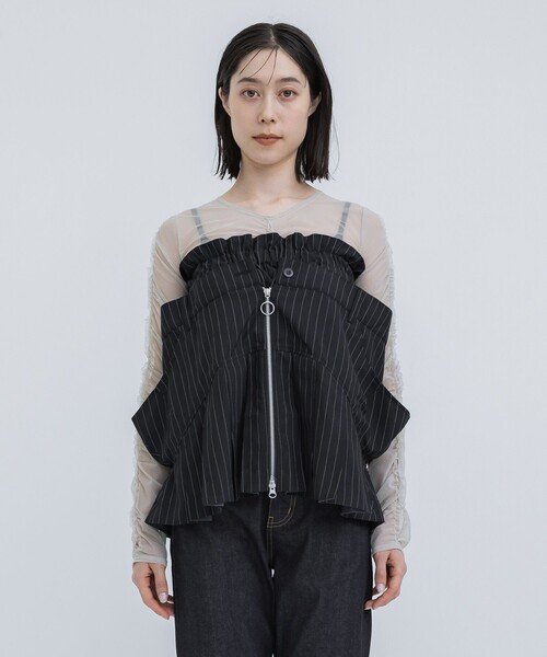 HOUGA(ホウガ)の「【HOUGA/ホウガ】betty skirt tops(スカート・レディース・ブラック/ストライプ・FREE)」の13枚目の写真