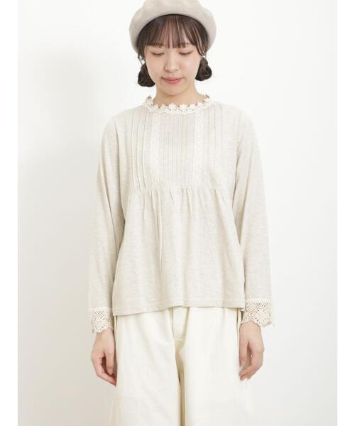 Samansa Mos2（サマンサ モスモス）の「スタンド襟レースカットソー（Tシャツ/カットソー・レディース・ブラック/オフホワイト/ベージュ・F）」の11枚目の写真