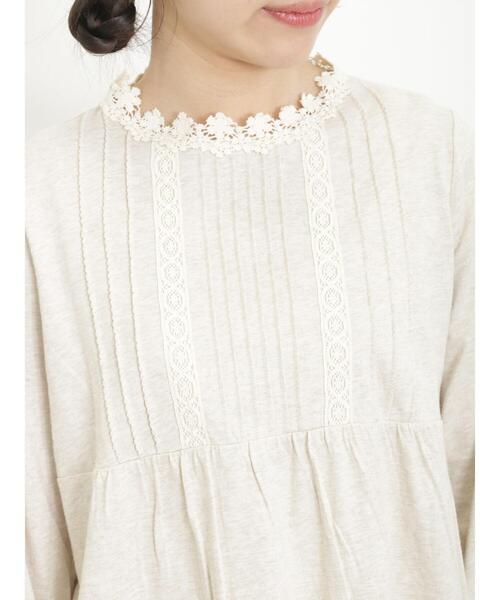 Samansa Mos2（サマンサ モスモス）の「スタンド襟レースカットソー（Tシャツ/カットソー・レディース・ブラック/オフホワイト/ベージュ・F）」の14枚目の写真