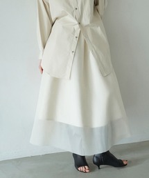 CLANE | SHEER RUSSELL VOLUME FLARE SKIRT(スカート)