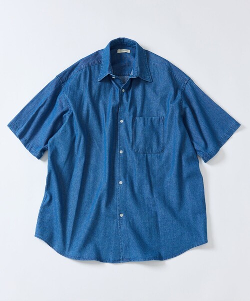 FREAK'S STORE（フリークスストア）の「限定展開 Relax Fit リラックスフィット レギュラーカラー ショートスリーブ デニムシャツ（シャツ/ブラウス・メンズ・ライトインディゴブルー/ダークグレー/ダークインディゴブルー/ブラック・SMALL/MEDIUM/LARGE）」の4枚目の写真