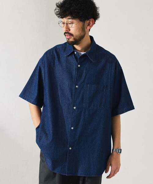 FREAK'S STORE（フリークスストア）の「限定展開 Relax Fit リラックスフィット レギュラーカラー ショートスリーブ デニムシャツ（シャツ/ブラウス・メンズ・ライトインディゴブルー/ダークグレー/ダークインディゴブルー/ブラック・SMALL/MEDIUM/LARGE）」の15枚目の写真