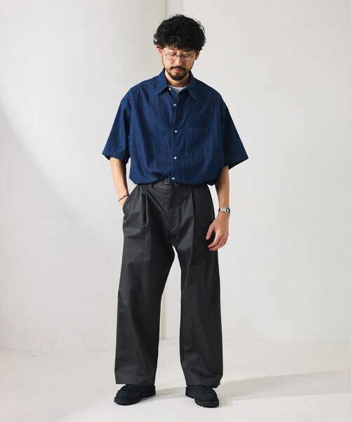 FREAK'S STORE（フリークスストア）の「限定展開 Relax Fit リラックスフィット レギュラーカラー ショートスリーブ デニムシャツ（シャツ/ブラウス・メンズ・ライトインディゴブルー/ダークグレー/ダークインディゴブルー/ブラック・SMALL/MEDIUM/LARGE）」の12枚目の写真