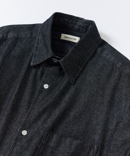 FREAK'S STORE（フリークスストア）の「限定展開 Relax Fit リラックスフィット レギュラーカラー ショートスリーブ デニムシャツ（シャツ/ブラウス・メンズ・ライトインディゴブルー/ダークグレー/ダークインディゴブルー/ブラック・SMALL/MEDIUM/LARGE）」の22枚目の写真