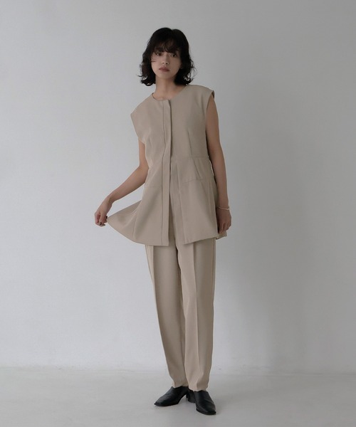 hellam（へラム）の「テーパードパンツ（スラックス・レディース・アイボリー/グレイッシュベージュ/ブラック/チャコール・FREE）」の15枚目の写真