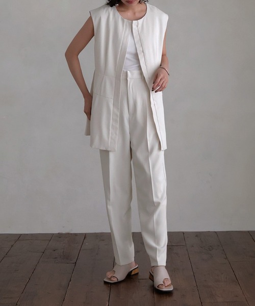 hellam（へラム）の「テーパードパンツ（スラックス・レディース・アイボリー/グレイッシュベージュ/ブラック/チャコール・FREE）」の20枚目の写真