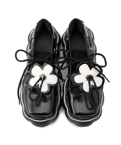 cs T&P（シーエスティーアンドピー）の「厚底フラワーパンプス（パンプス・レディース・ブラック/パープル系・S/M/L/LL）」の8枚目の写真