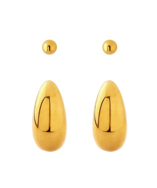 ステンレス】メタルセットピアス[2ペアセット]（ピアス（両耳用