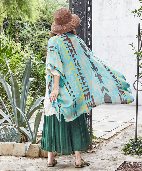 チャイハネ（チャイハネ）の「【チャイハネ】グラウンドUVパレオカーディガン（カーディガン/ボレロ・レディース・ベージュ/ブラウン/ターコイズブルー・FREE）」の13枚目の写真