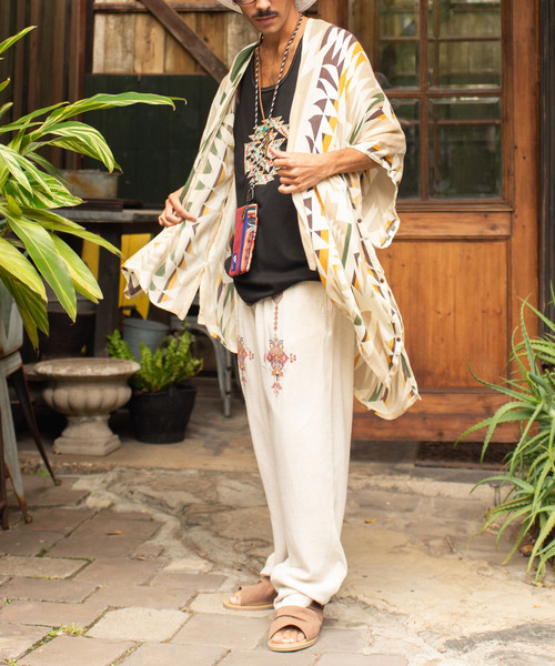 チャイハネ（チャイハネ）の「【チャイハネ】グラウンドUVパレオカーディガン（カーディガン/ボレロ・レディース・ベージュ/ブラウン/ターコイズブルー・FREE）」の5枚目の写真