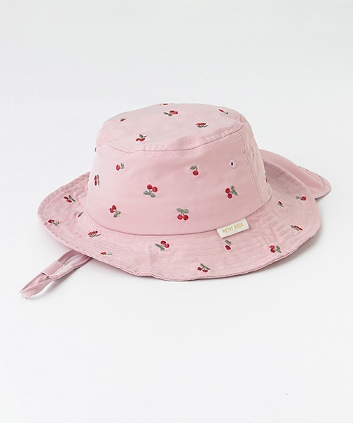 petit main（プティマイン）の「刺繍バケットハット（ハット・キッズ・ベージュ/クリーム/マルチ/ライトピンク/チャコール/ラベンダー/ネイビー/オフホワイト/ブルー・52cm/50cm/54cm）」の8枚目の写真