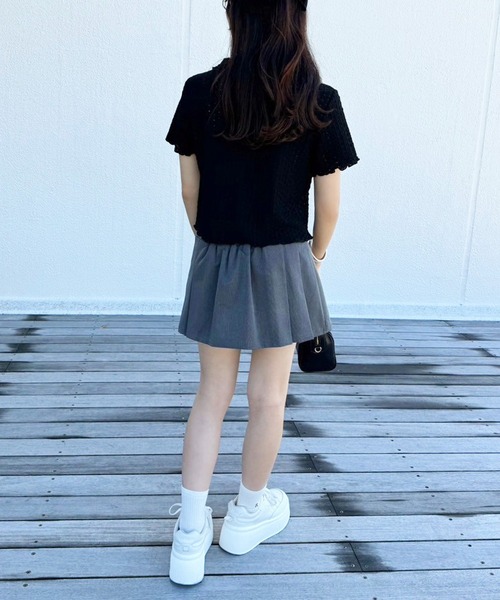 one after another NICE CLAUP（ワンアフターアナザーナイスクラップ）の「ぽこぽこカットトップス【ZOZO限定アイテム】（ポロシャツ・レディース・アイボリー/ブラック/ナチュラル・FREE）」の22枚目の写真