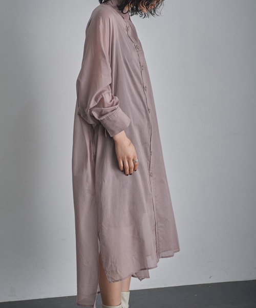 GENE HEAVENS（ジーンヘブンズ）の「(GENE HEAVENS)シアーコットン シャツワンピース（ワンピース・レディース・ピンク/ライトグリーン/ブラック・FREE）」の18枚目の写真