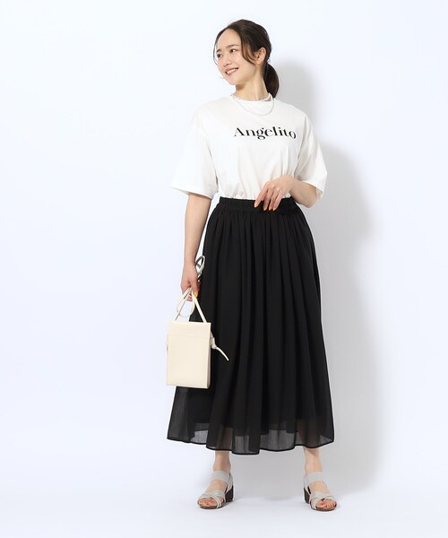 SHOO・LA・RUE（シューラルー）の「◆【歩くたび揺れる】上品な透け感カラーボイルスカート（スカート・レディース・ベージュ/ブラック/ライトグレー/イエロー/ブルー系その他/ダークオレンジ・00）」の10枚目の写真