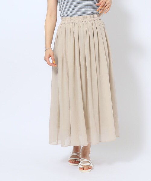 SHOO・LA・RUE（シューラルー）の「◆【歩くたび揺れる】上品な透け感カラーボイルスカート（スカート・レディース・ベージュ/ブラック/ライトグレー/イエロー/ブルー系その他/ダークオレンジ・00）」の12枚目の写真