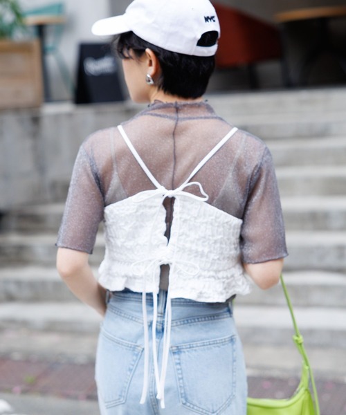 RAGEBLUE（レイジブルー）の「バックリボン/フクレジャガードフリルビスチェ（ベスト・レディース・ブラック/ホワイト・FREE）」の11枚目の写真