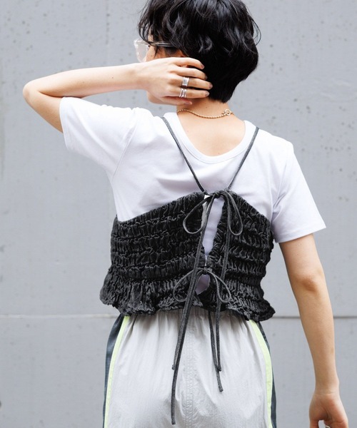 RAGEBLUE（レイジブルー）の「バックリボン/フクレジャガードフリルビスチェ（ベスト・レディース・ブラック/ホワイト・FREE）」の16枚目の写真