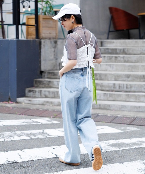 RAGEBLUE（レイジブルー）の「バックリボン/フクレジャガードフリルビスチェ（ベスト・レディース・ブラック/ホワイト・FREE）」の9枚目の写真