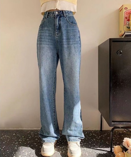 NANEA(ナネア)の「フラワーモチーフ刺繍入りデニムワイドパンツ(デニムパンツ・レディース・ブルー・MEDIUM/LARGE/X-LARGE/SMALL)」の5枚目の写真