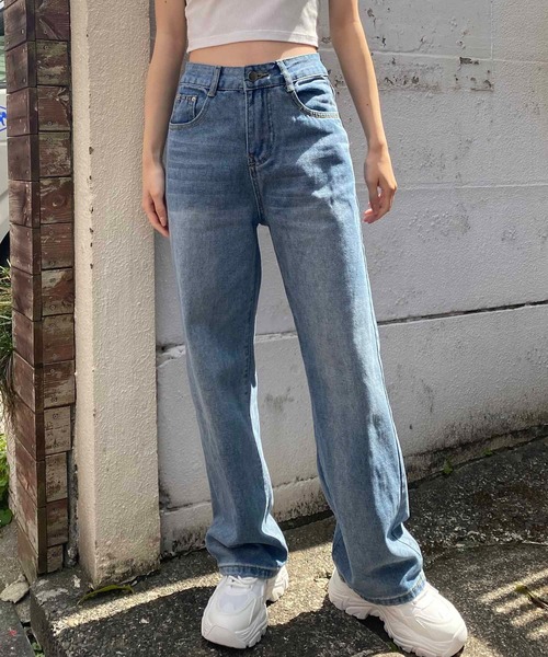 NANEA(ナネア)の「フラワーモチーフ刺繍入りデニムワイドパンツ(デニムパンツ・レディース・ブルー・MEDIUM/LARGE/X-LARGE/SMALL)」の18枚目の写真