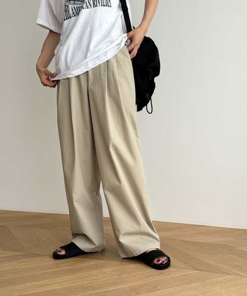 CANAL JEAN（キャナルジーン）の「El mar　コットンダブルタックパンツ（その他パンツ・レディース・ライトベージュ/ライトカーキ/ネイビー・ONE SIZE）」の2枚目の写真