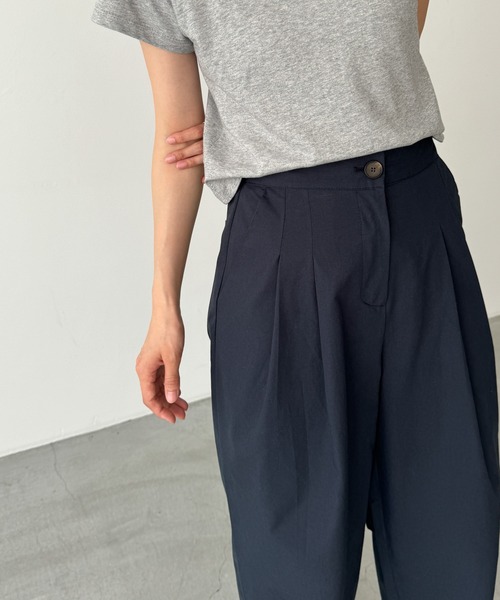 CANAL JEAN（キャナルジーン）の「El mar　コットンダブルタックパンツ（その他パンツ・レディース・ライトベージュ/ライトカーキ/ネイビー・ONE SIZE）」の6枚目の写真