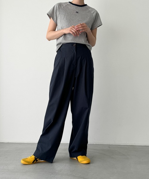 CANAL JEAN（キャナルジーン）の「El mar　コットンダブルタックパンツ（その他パンツ・レディース・ライトベージュ/ライトカーキ/ネイビー・ONE SIZE）」の7枚目の写真