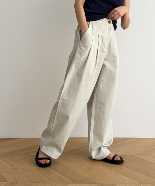 CANAL JEAN（キャナルジーン）の「El mar　コットンダブルタックパンツ（その他パンツ・レディース・ライトベージュ/ライトカーキ/ネイビー・ONE SIZE）」の8枚目の写真