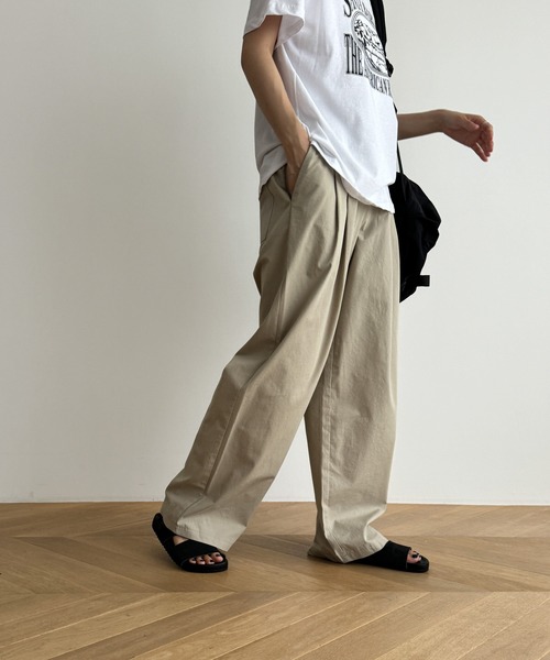 CANAL JEAN（キャナルジーン）の「El mar　コットンダブルタックパンツ（その他パンツ・レディース・ライトベージュ/ライトカーキ/ネイビー・ONE SIZE）」の21枚目の写真