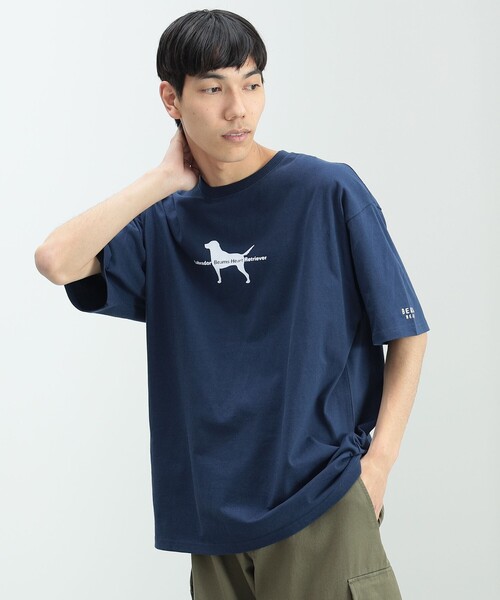 Labrador Retriever（ラブラドールリトリーバー）の「BEAMS HEART / Labrador Retriever シルエット Tシャツ（Tシャツ/カットソー・メンズ・ホワイト/ネイビー・MEDIUM/LARGE/SMALL）」の15枚目の写真
