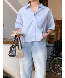 襟付きシャツブラウス 全3色 可愛い